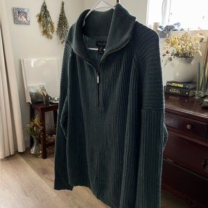 Green zip sweater size medium